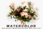 Watercolor Wedding Photo Effects PSD - Image 3