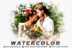 Watercolor Wedding Photo Effects PSD - Image 5